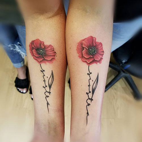 Matching Flower Tattoos