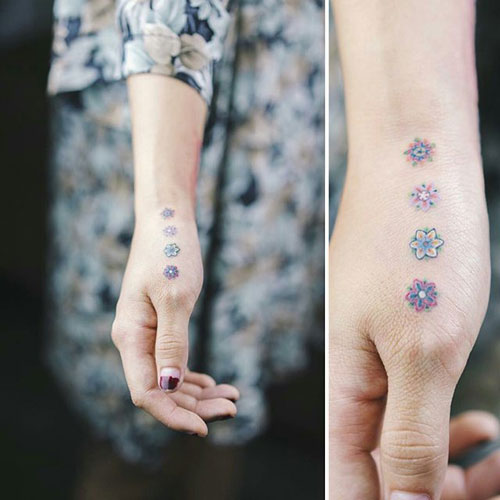 Cute Small Flower Hand Tattoos