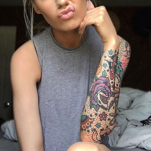 Cute Flower Tattoo Designs For Girls