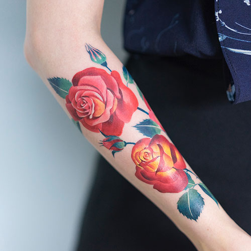 Cute Rose Flower Tattoos