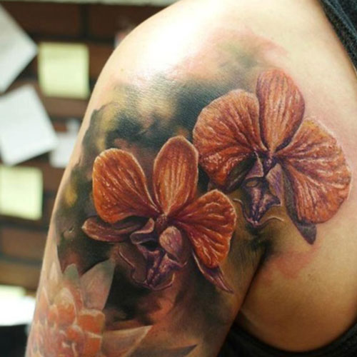 Shoulder Flower Tattoo Designs For Women