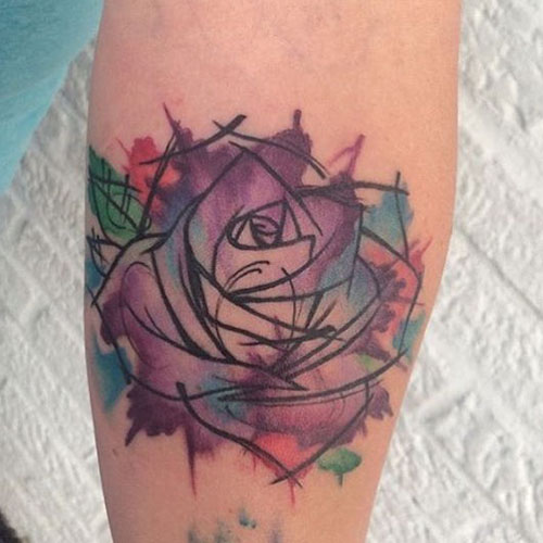 Pretty Colorful Flower Tattoos