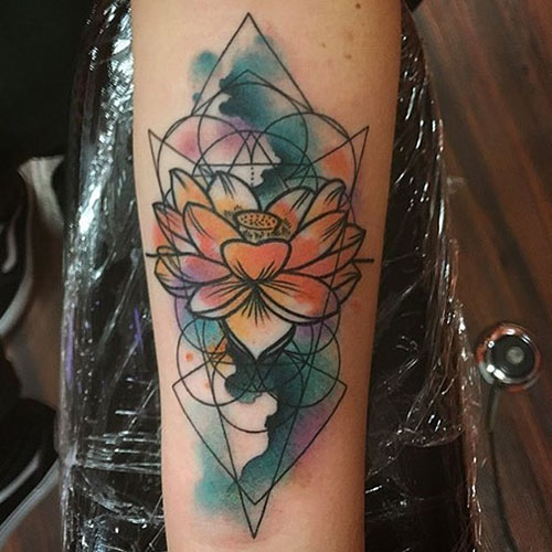 Geometric Flower Tattoos