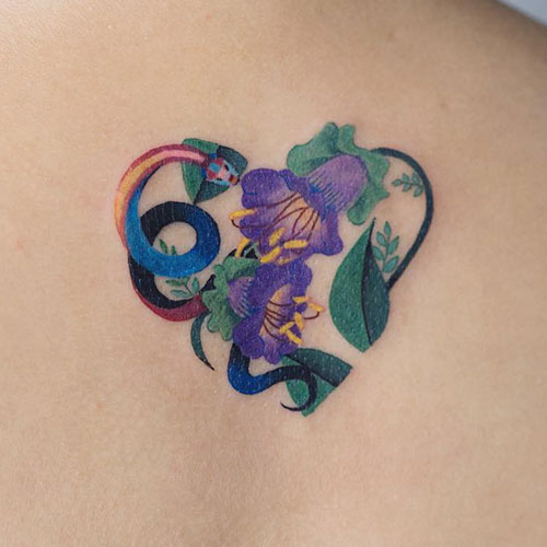 Awesome Heart-Shaped Flower Tattoo Designs For Women