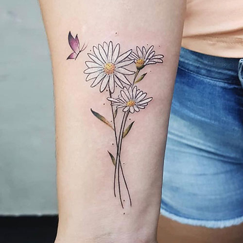 Cute White Flower Tattoos