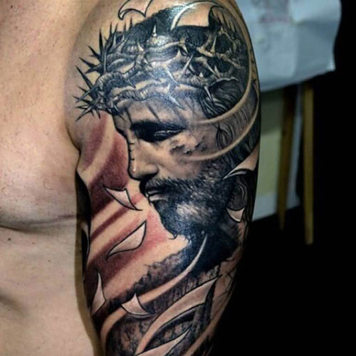 Christian Half Sleeve Tattoo