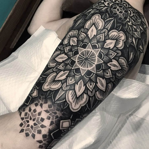 Black and Grey Half Sleeve Tattoo