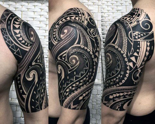 Black Tribal Half Sleeve Tattoo