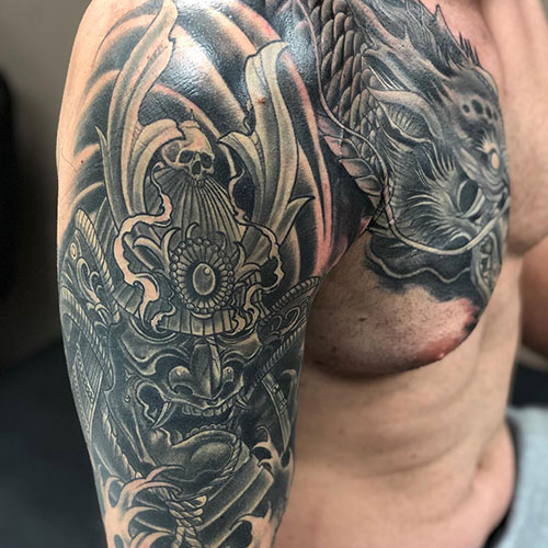 Half Sleeve Chest Tattoo