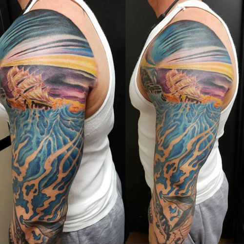 Unique Colorful Half Sleeve Tattoo Ideas