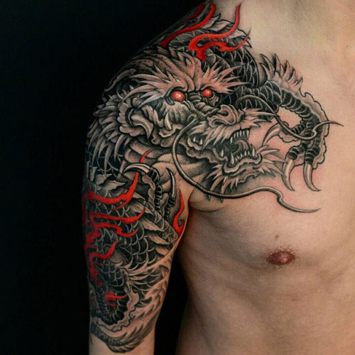 Cool Dragon Half Sleeve Tattoos