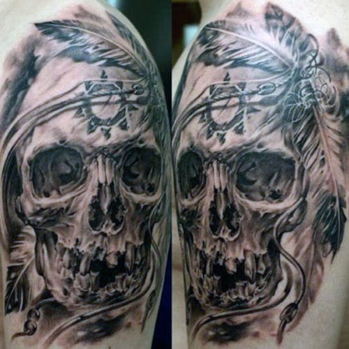 Skull Half Sleeve Tattoo Ideas