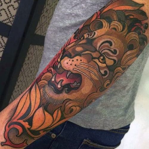 Best Lion Half Sleeve Tattoo