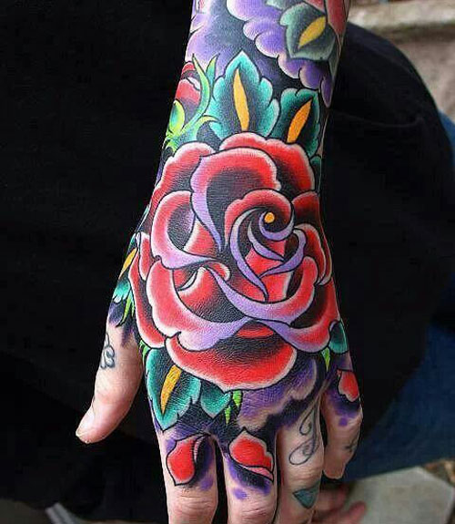 Colorful Hand Tattoos