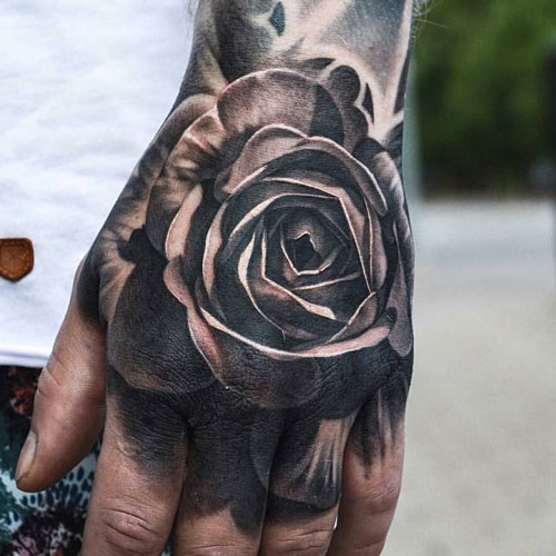 Rose Hand Tattoos