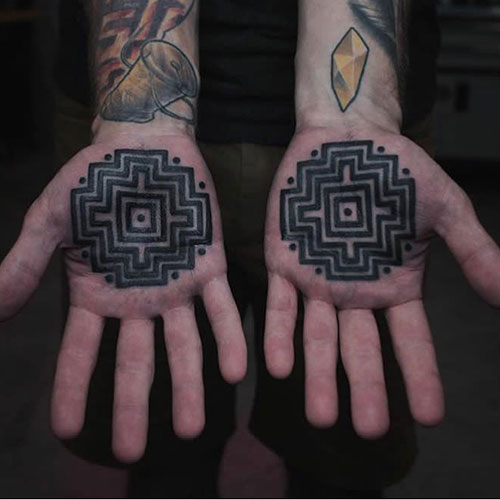 Cool Palm Hand Tattoos