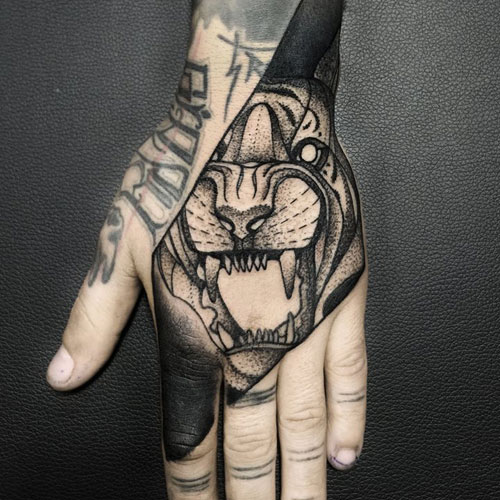 Black Grey Hand Tattoos