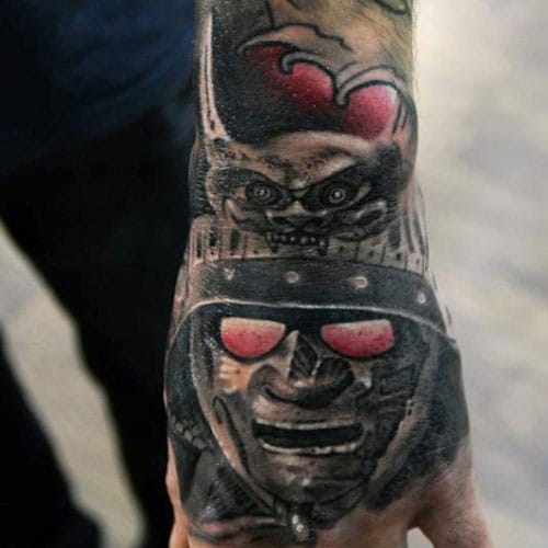 Hand Tattoos - Samurai Warrior
