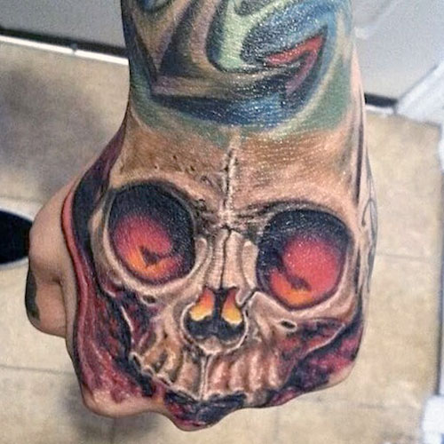 Cool Skull Tattoo on Hand