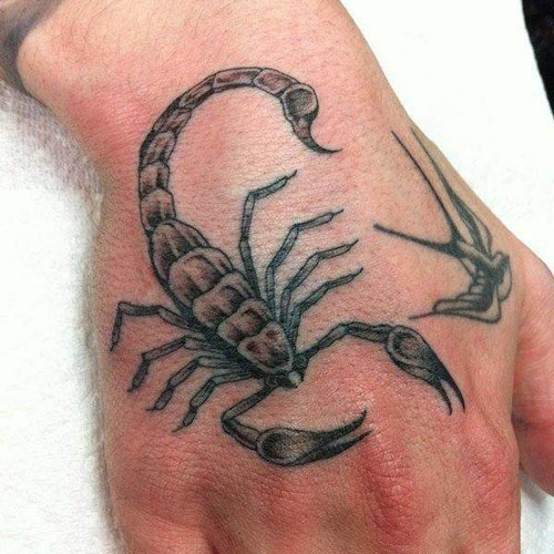 Scorpion Hand Tattoo For Guys