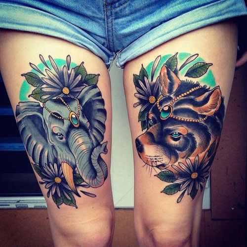 Classy Thigh Tattoos