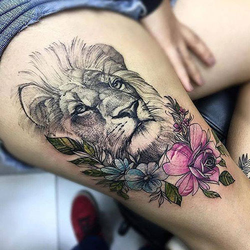 Female Thigh Tattoo Designs