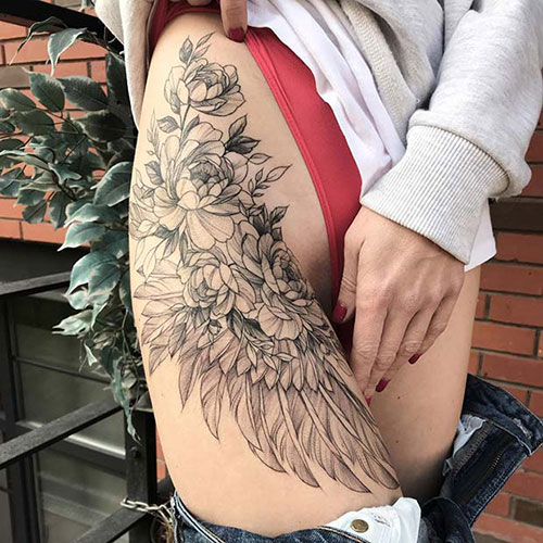Side Thigh Tattoos For Women