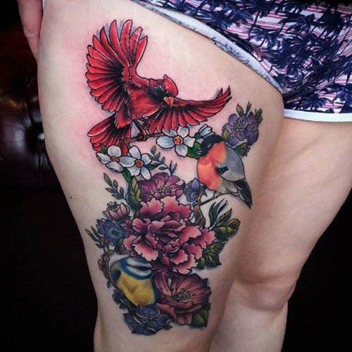 Big Thigh Tattoos For Women