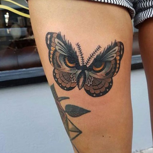 Pretty Butterfly Thigh Tattoo Designs