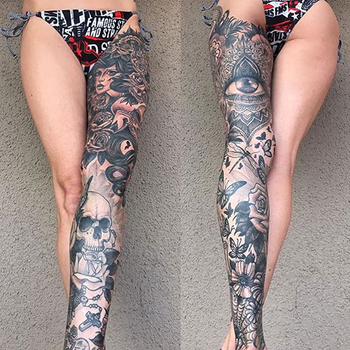 Hot Thigh Tattoos For Girls