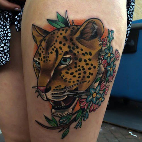 Beautiful Side Thigh Tattoos For Girls