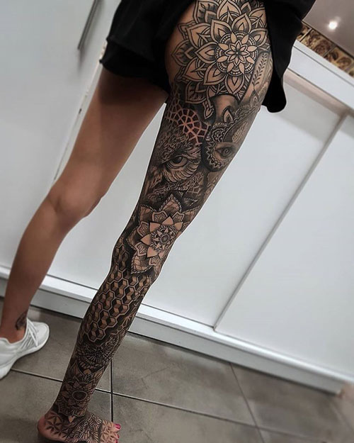 Unique Thigh Tattoo Designs For Girls
