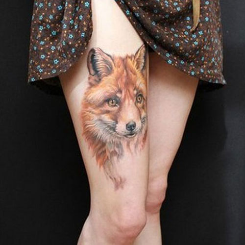 Front Thigh Tattoo Ideas