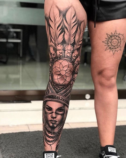 Unique Thigh Tattoos For Girls