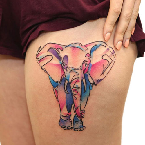 Elephant Thigh Tattoos