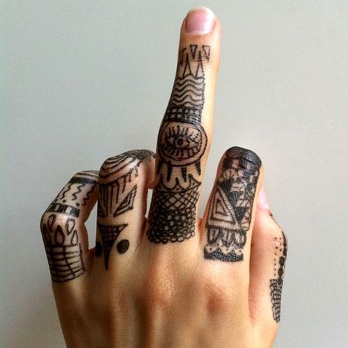 Tribal Finger Tattoos