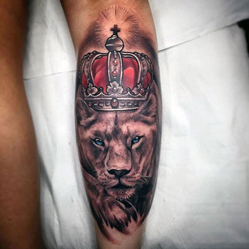 Lion Crown Tattoo For Men