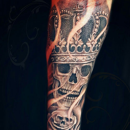 Best Skull and Crown Tattoo