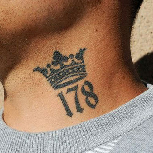 Crown Neck Tattoo For Men