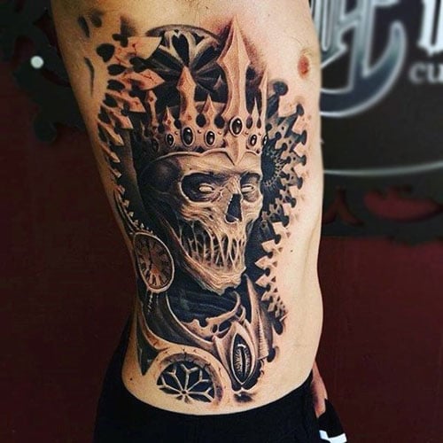 Skull and Crown Tattoo For Men