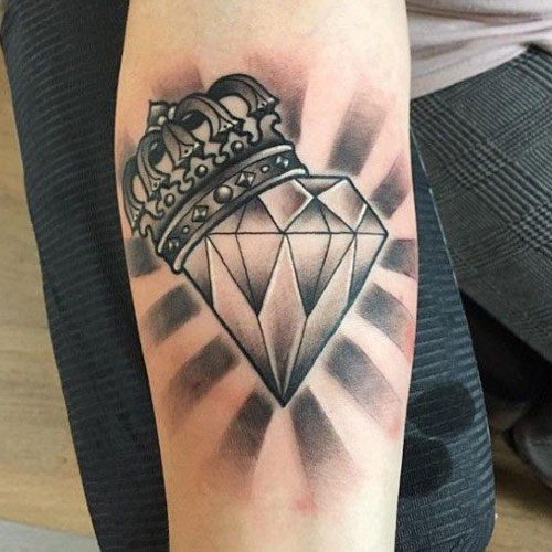 Diamond and Crown Tattoo