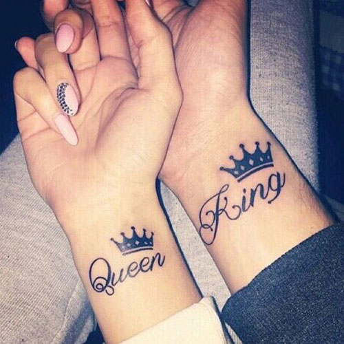 King and Queen Wrist Tattoo
