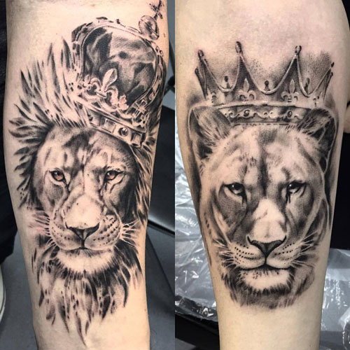 King and Queen Lion Tattoos