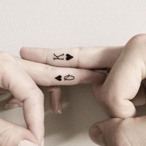 King and Queen Heart Tattoos For Couples