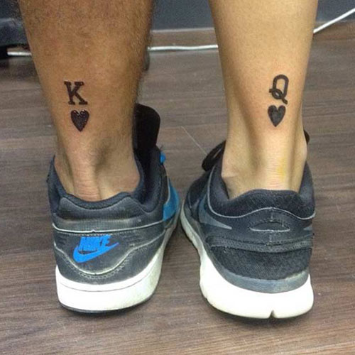 King and Queen Leg Tattoos