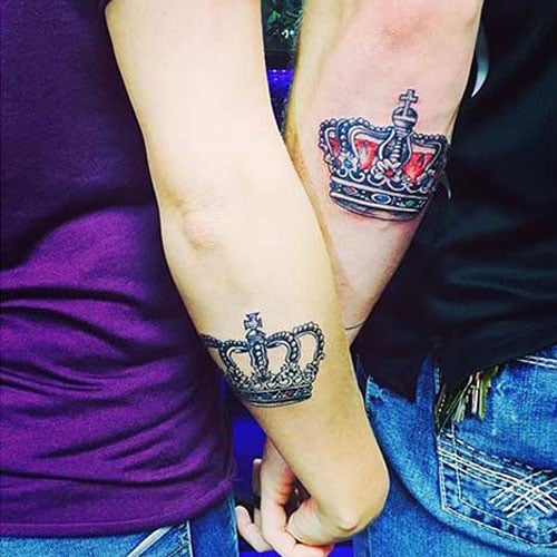 King and Queen Crown Tattoo on Arm
