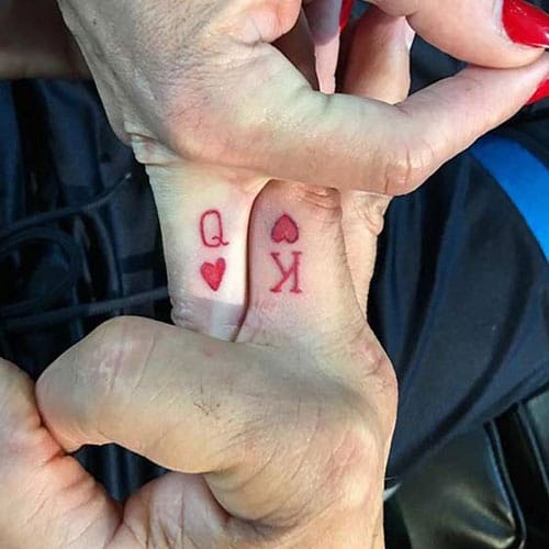 Small and Simple King and Queen Tattoo on Finger