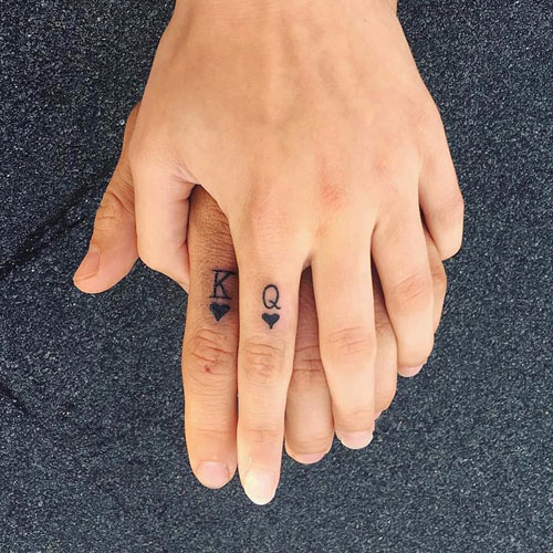 Cute Small Simple King and Queen Tattoos