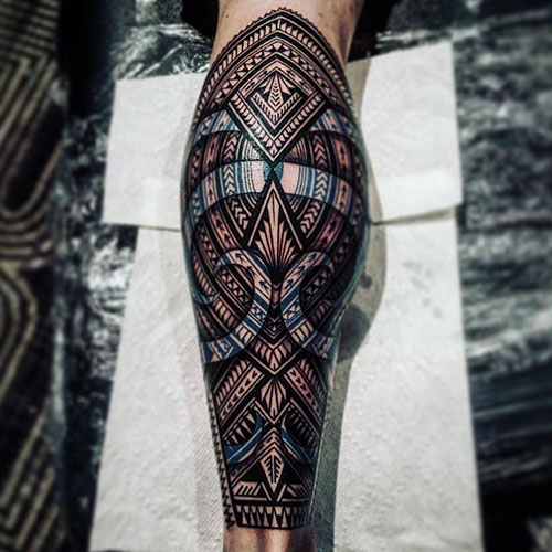 Lower Leg Sleeve Tattoo