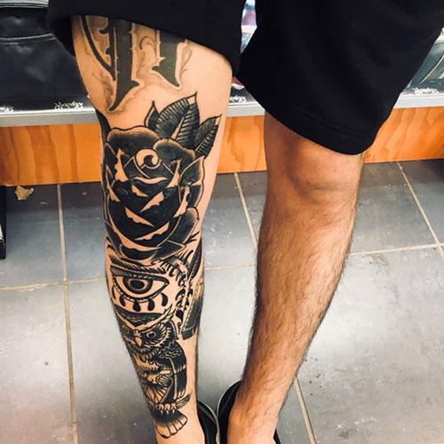 Front of Leg Tattoo For Men